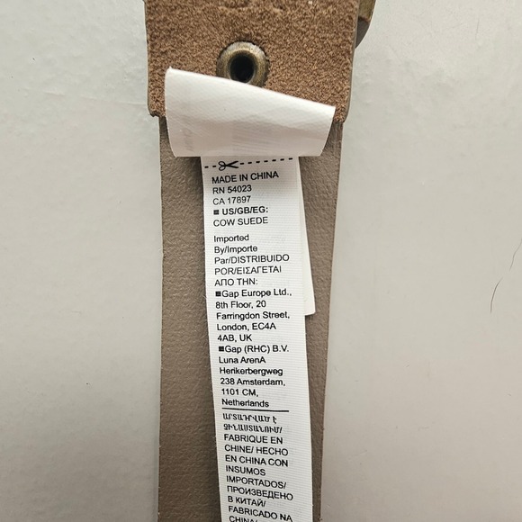 Banana Republic Womans Suede Leather Belt Tan Brass Buckle Small Boho Festival - Picture 4 of 6